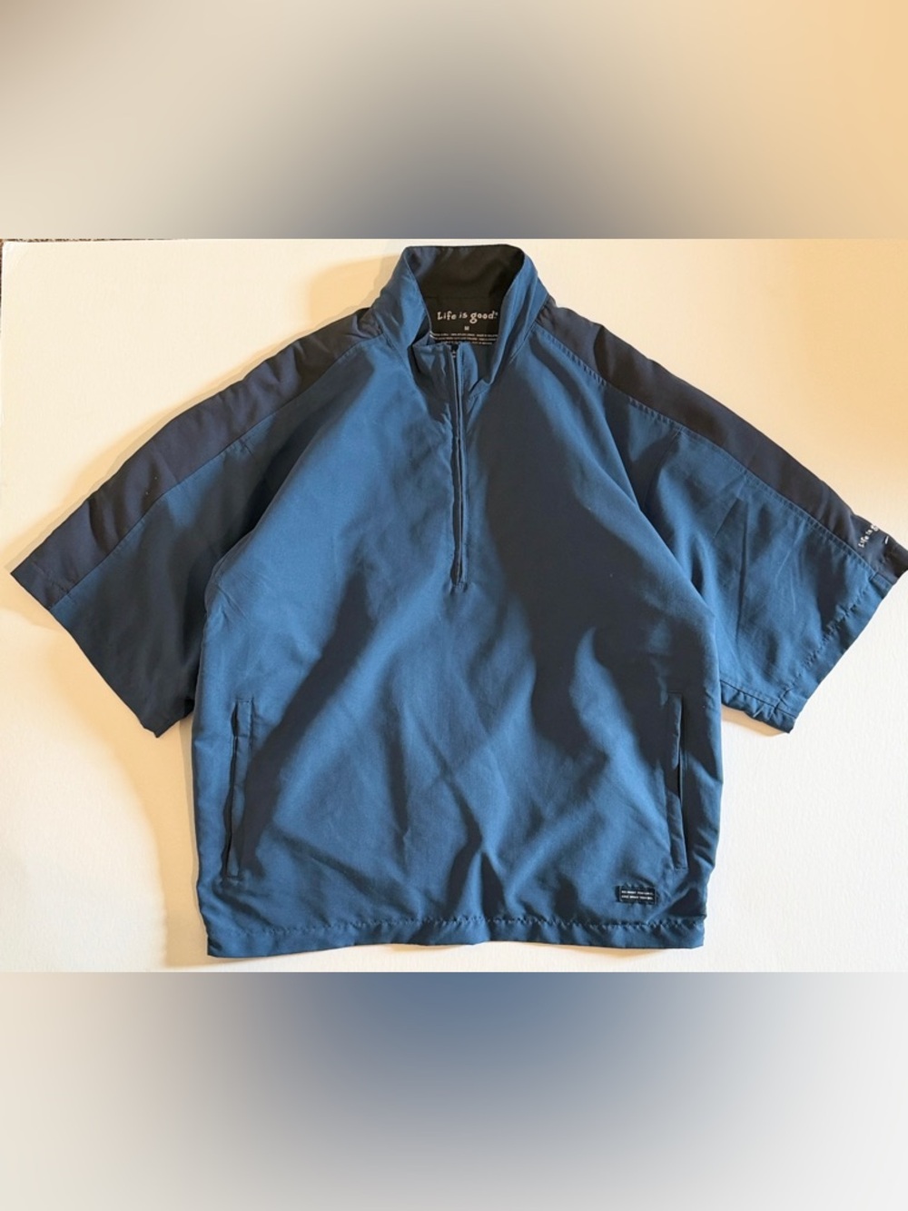 Life Is Good Navy Blue Half-Zip Short-Sleeve Pullover